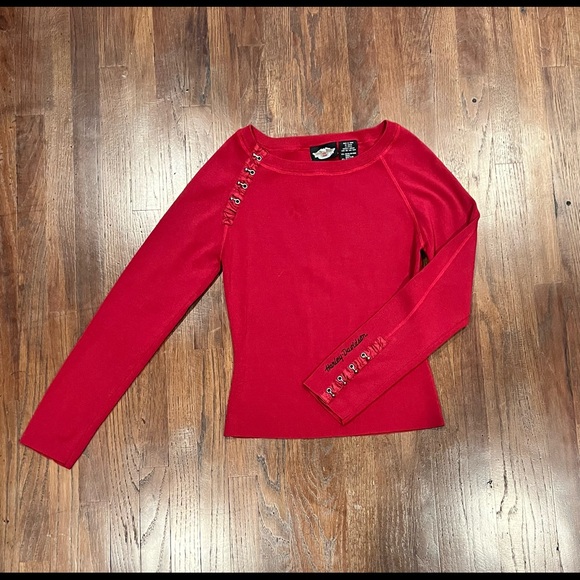 Harley-Davidson Tops - Harley Davidson Hook & Eye Long Sleeve Blouse